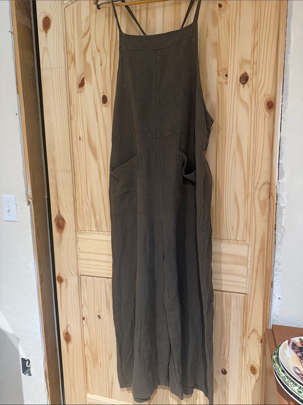 Women’s UMGEE Olive Green Wide-Leg Jumpsuit with Pockets